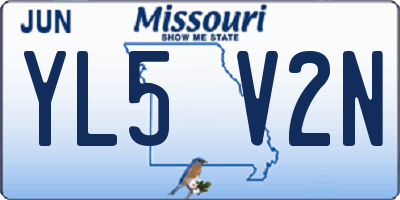 MO license plate YL5V2N