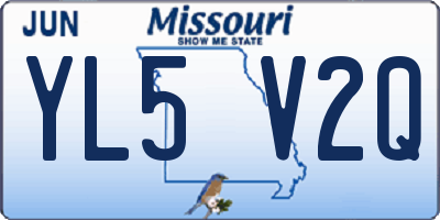 MO license plate YL5V2Q
