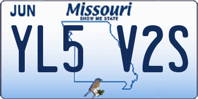 MO license plate YL5V2S