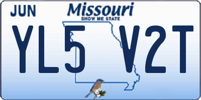 MO license plate YL5V2T