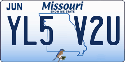 MO license plate YL5V2U