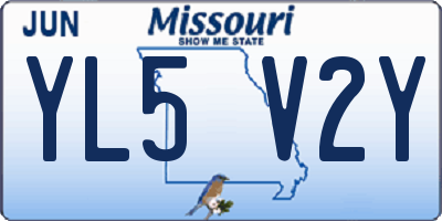 MO license plate YL5V2Y