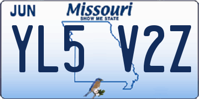 MO license plate YL5V2Z