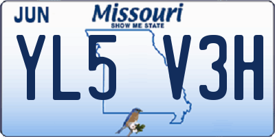 MO license plate YL5V3H