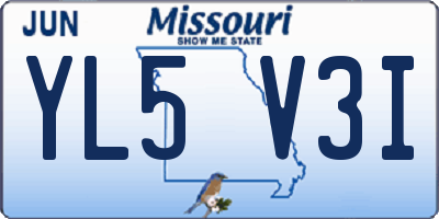 MO license plate YL5V3I