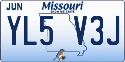 MO license plate YL5V3J