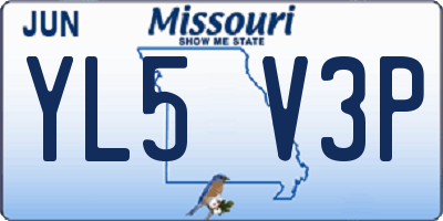 MO license plate YL5V3P