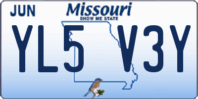 MO license plate YL5V3Y