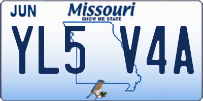 MO license plate YL5V4A