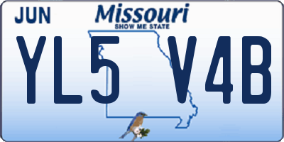 MO license plate YL5V4B
