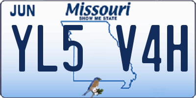 MO license plate YL5V4H