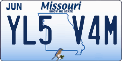 MO license plate YL5V4M