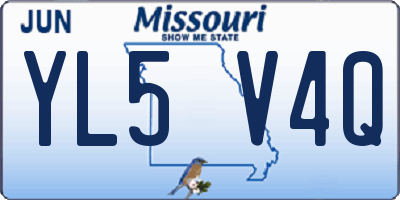 MO license plate YL5V4Q
