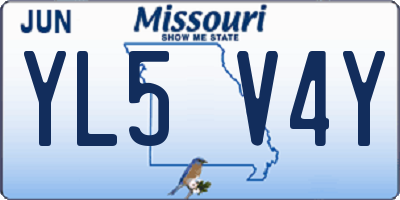 MO license plate YL5V4Y