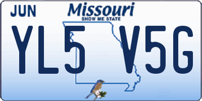 MO license plate YL5V5G