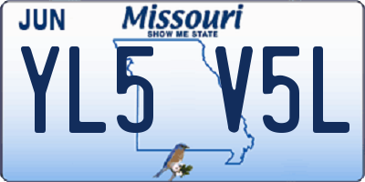 MO license plate YL5V5L