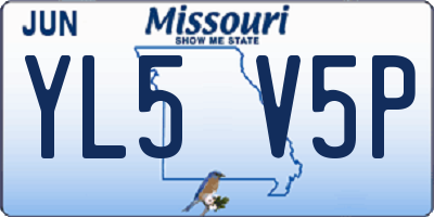 MO license plate YL5V5P
