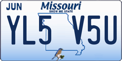 MO license plate YL5V5U