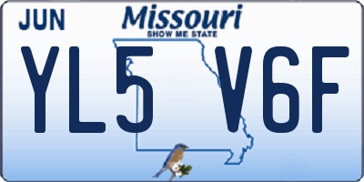 MO license plate YL5V6F