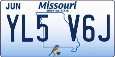 MO license plate YL5V6J