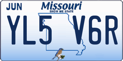 MO license plate YL5V6R