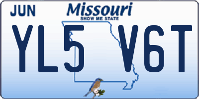 MO license plate YL5V6T