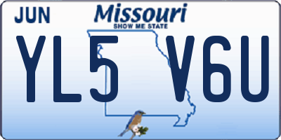 MO license plate YL5V6U