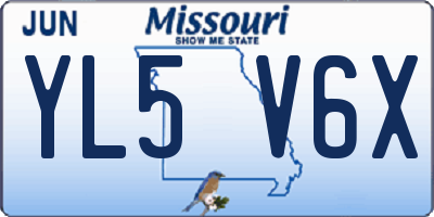 MO license plate YL5V6X