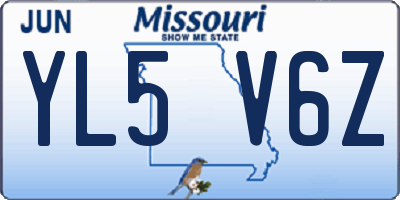 MO license plate YL5V6Z