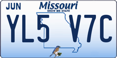 MO license plate YL5V7C