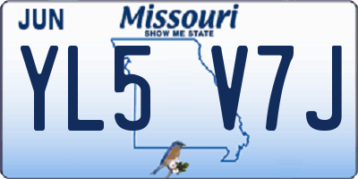 MO license plate YL5V7J