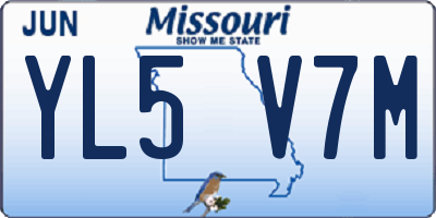 MO license plate YL5V7M