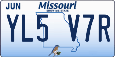 MO license plate YL5V7R