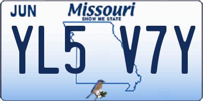 MO license plate YL5V7Y