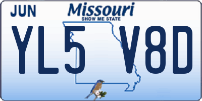 MO license plate YL5V8D
