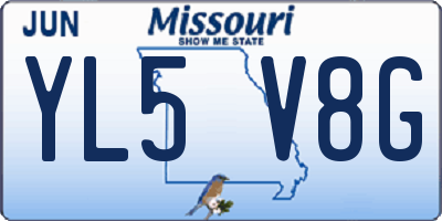 MO license plate YL5V8G