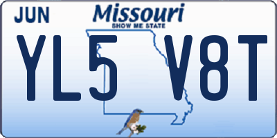 MO license plate YL5V8T