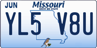 MO license plate YL5V8U