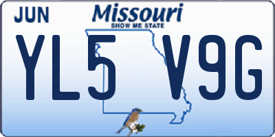 MO license plate YL5V9G