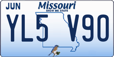 MO license plate YL5V9O