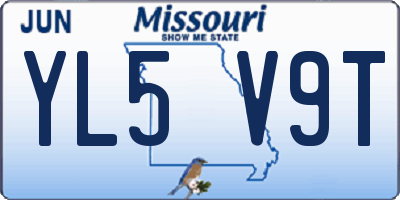 MO license plate YL5V9T