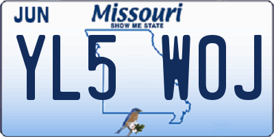 MO license plate YL5W0J