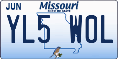 MO license plate YL5W0L