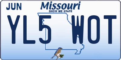 MO license plate YL5W0T