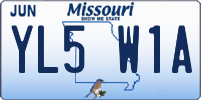MO license plate YL5W1A