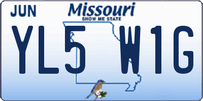 MO license plate YL5W1G