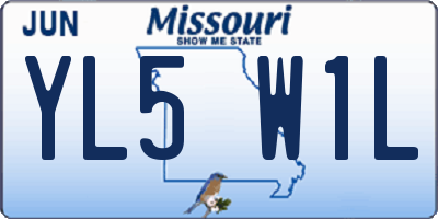 MO license plate YL5W1L