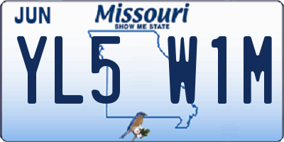 MO license plate YL5W1M