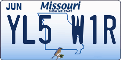 MO license plate YL5W1R