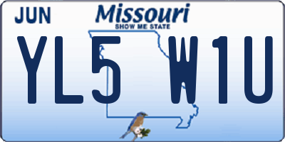 MO license plate YL5W1U